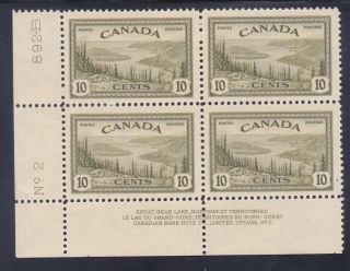 Canada 269 Mnh Og 1946 10c Great Bear Lake Nwt Plate Block 4 Ll 2