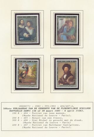 Xb71818 Comoros 1983 Raphael Art Paintings Fine Lot Mnh