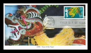 Dr Jim Stamps Us Chinese Year Of The Tiger Mystic First Day Cover
