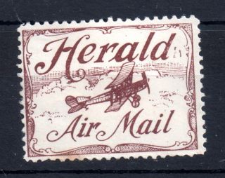 1920 Herald Airmail Label Mh Scarce Issue Ws7777