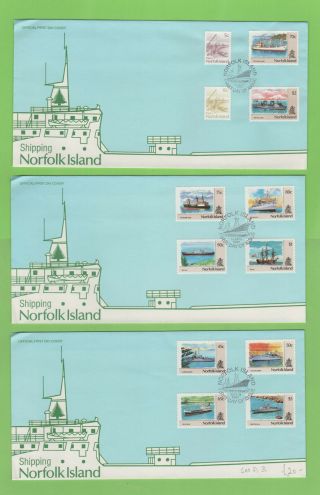Norfolk Island 1990/91 Ships Definitives On Three First Day Covers