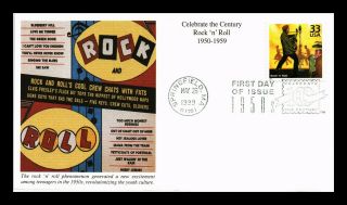 Dr Jim Stamps Us Rock N Roll Celebrate The Century Fifties Fdc Cover Mystic