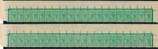 Australia Victoria S.  G.  457 1/2d Bluish Green 2 Top Margin Strips Of 20 Nh