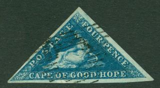 Sg 19 Cape Of Good Hope 1863 - 64.  4d Deep Blue.  Very Fine,  Good To Large.