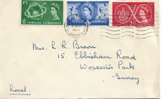 1957 World Scout Jubilee Jamboree Fdc 1 August Sg 557 - 559 My Ref 86