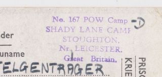 Ww2 Shady Lane Camp Stoughton Leicester German Prisoner Of War Postcard 1947