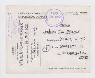 WW2 Shady Lane Camp Stoughton Leicester German Prisoner of War Postcard 1947 2