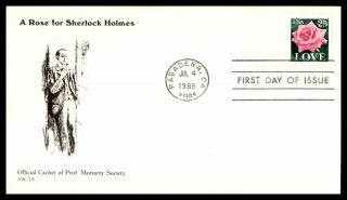 Mayfairstamps 1988 Us Fdc Love Rose For Sherlock Holmes First Day Cover Wwb49937
