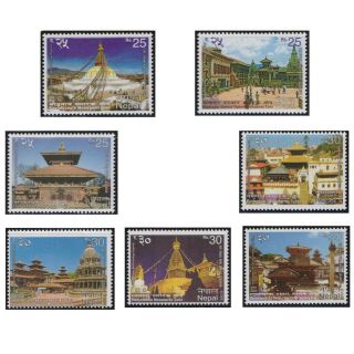 098.  Nepal 2013 Set/7 Stamp World Heritage Series,  Unesco.  Mnh