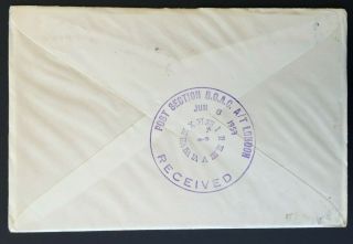 1959 BOAC First Flight London to Singapore Air Mail Cover India to London 2