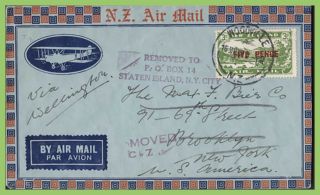 Zealand 1932 Air League Survey Flight Cover,  Woodville To Welington