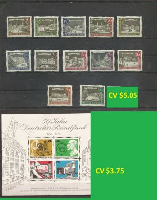 12 Stamps And A Souvenir Sheet _ Germany_ Mnh,  Mng _ From 1962 _ Cv 8.  80