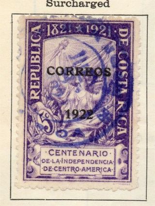 Costa Rica 1922 Issue Fine 5c.  Optd 140685