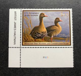 Wtdstamps - Rw78 2011 Plate - Us Federal Duck Stamp - Og Nh