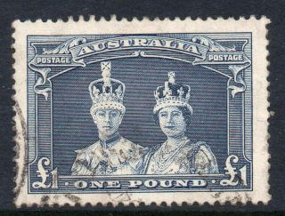 Australia 1937 Kgvi £1 Ordinary Paper Sg 178a Cv £75