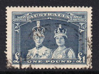 Australia 1937 Kgvi £1 Ordinary Paper Sg 178a