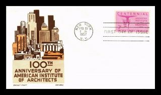 Dr Jim Stamps Us 100 Years American Institute Architects Fdc Cover Scott 1089