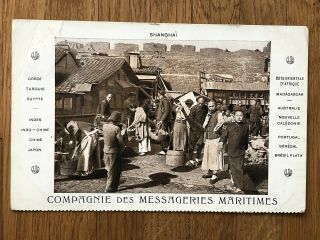 China Old Postcard Mission Chinese Village People To France