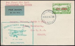 Zealand 1931 Christmas Airmail Flight Cover (id:2/d46411)