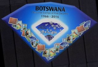 Botswana 2017 Mnh Odd Unusual Embossed S - A Ms,  Diamond,  Stamp On Stamp (k1n)