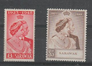 Sarawak 1948 Silver Wedding Set Mh,  Sg 165 - 166 Cat £48