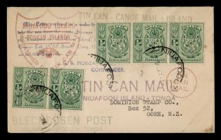 1937 Tonga Tin Can Canoe Mail To Zealand