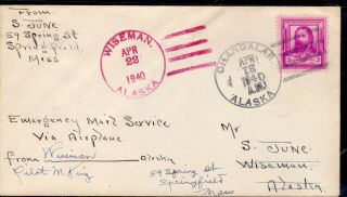 1940 Alaska Emergency Mail Service Cover