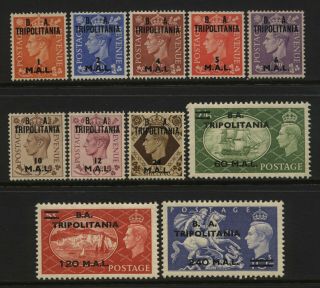 British Levant Tripolitania 1950 Kgvi Ovprt Stamps (inc Pictorials) Mounted
