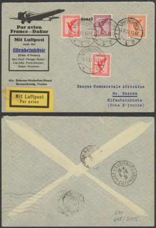 Germany 1931 - Air Mail Cover To Ivory Coast 34828/15