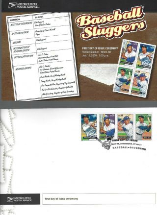 4080 - 4083 Fdc 39c Baseball Sluggers First Day Of Issue Ceremony