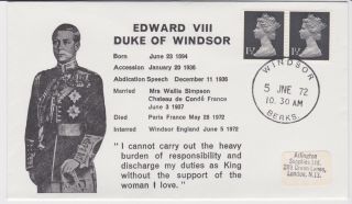 Stamps King Edward Viii Duke Of Windsor Memorial Cover Example 1 Postal History