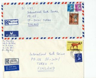 Hong Kong 1982 - 93 Choi Hung Chuen Postmark On 2 Cover To Finland