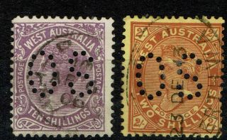 Australian States - Western Australia 2/ - And 10/ - Qv Official Perfins