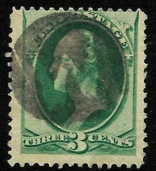 Fancy Cancel " Letter W " Son 3 Cent Green Banknote 1871 - 83 Us 91c22