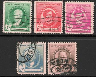 Usa 1940 Famous Americans - Artists Set Of 5