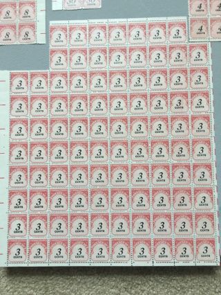 1959 US Postage Due Stamps - 6 blocks including 1 dollar block - Face Value $36.  87 5
