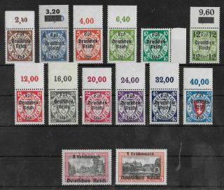 Germany Reich 1939 Nh Complete Set Of 14 Michel 716 - 729 Cv €220