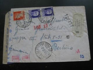 Italy 1943 Censored Cover Mailed To Labor Camp In Germany