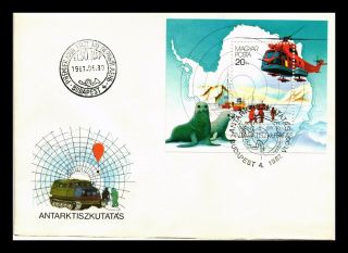 Dr Jim Stamps Antarctic Research Fdc Souvenir Sheet European Size Cover Hungary