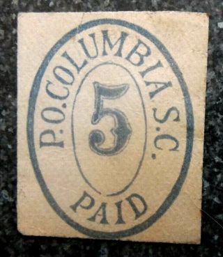 Buffalo Stamps: Confederate Postmasters Provisional - Columbia Sc