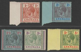 Grenada 1921 - 32 King George V Part Set 1sh To 5sh Sg129 - 133 Cat £50