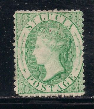 St Lucia 1863 (6d) Emerald - Green Wmk Ccc P121/2 Sg8 Mm Cv £225