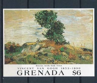D280286 Paintings Art Van Gogh Rocks With Oak Tree S/s Mnh Grenada Imperforate