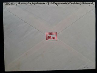 RARE 1940 Germany Cover ties 2 stamps with Schlaggenwald Alte Bergstadt cachet 3