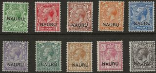 Nauru Kgv Definitive Series O 