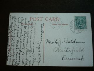 Postal History - Canada - Scott 89 On Post Card To Vermont