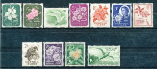 Norfolk Island 1960 - 1962 Definitive Set Of 11 Mnh Stamps Hk578