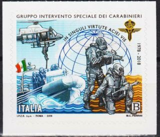 Italy 2018 Armed Forces Military Soldiers Army Helicopter Boat Flag 1v Mnh