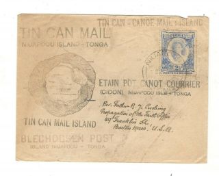 Tonga,  1938 Tin Can Mail,  W/scott 58