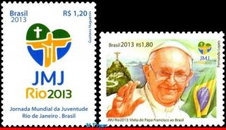 3242,  3250 Brazil 2013 World Youth Day,  Wyd Rio2013 And Visit Of Pope Francis,  Mnh